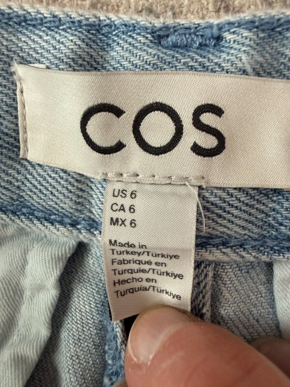 COS Women's High Rise Wide Leg Denim Trouser Pants Size 6 Light Blue Wash Boho - Picture 3 of 8